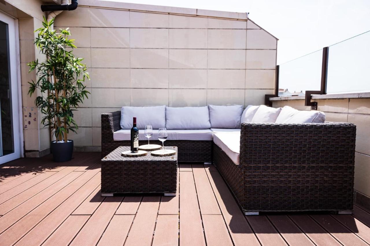 Ferienwohnung Lujoso Atico Entre 2 Playas Con Garaje, Terraza, Vistas Y Wifi Gijón Exterior foto